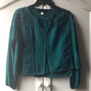 Francescas Front-Tie Long-Sleeved Blouse